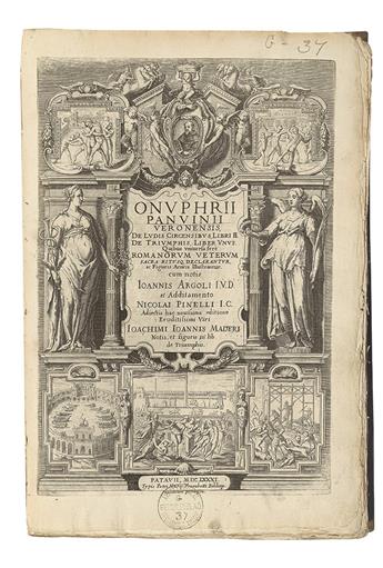 PANVINIO, ONOFRIO. De ludis circensibus, libri II. De triumphis, liber unus.  1681.  Lacks 2 plates.